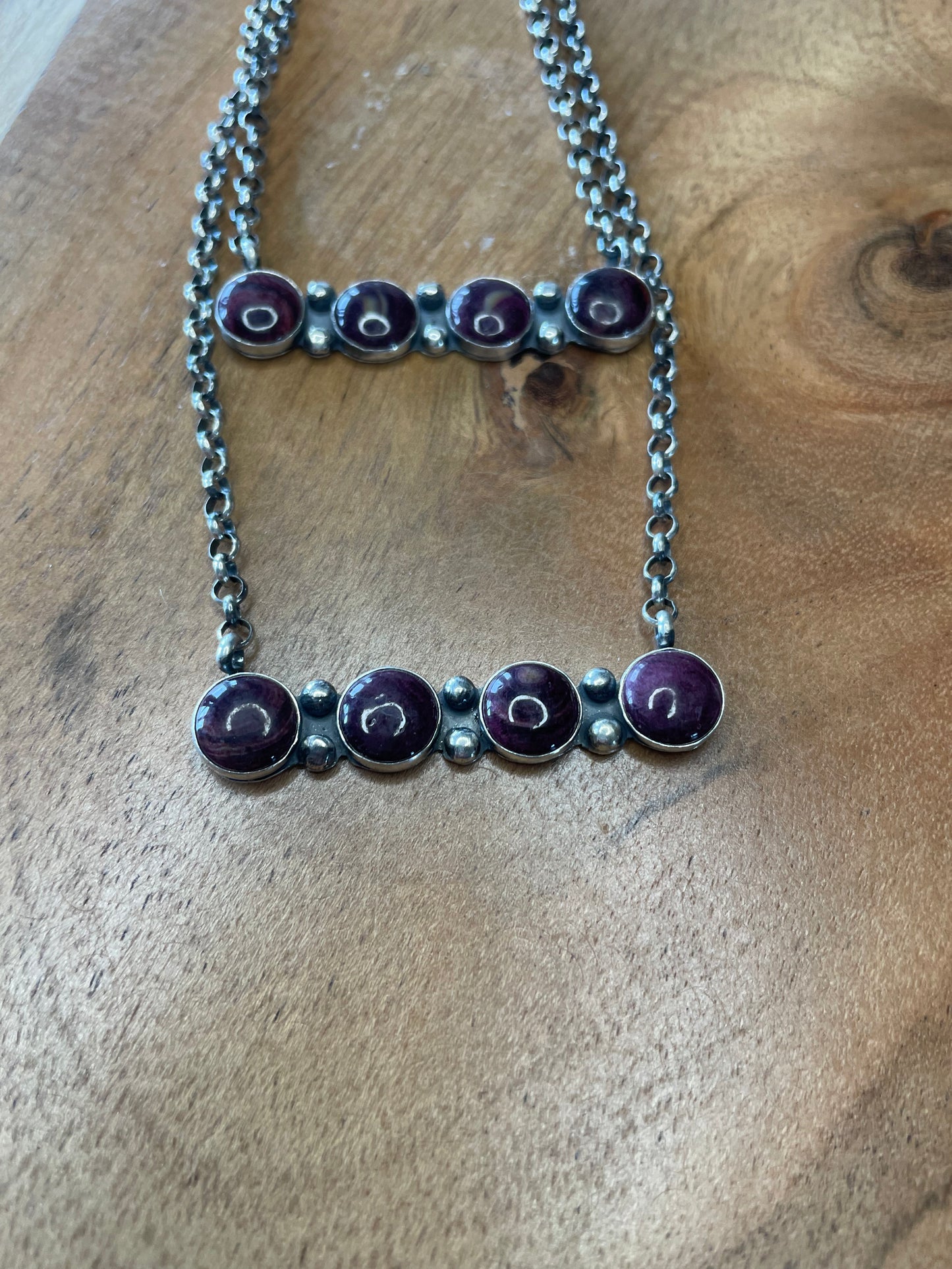 18" Purple Spiny Bar Necklace