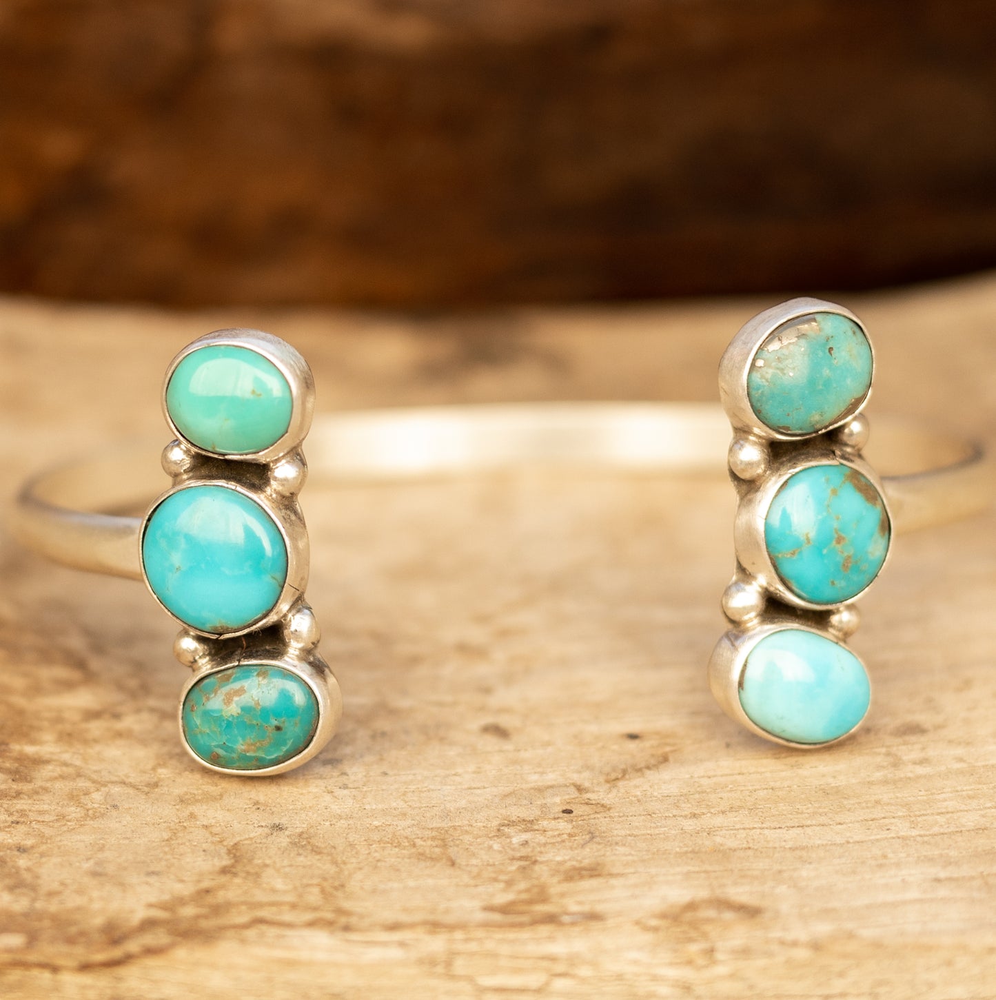 Three Stone Open Bracelet