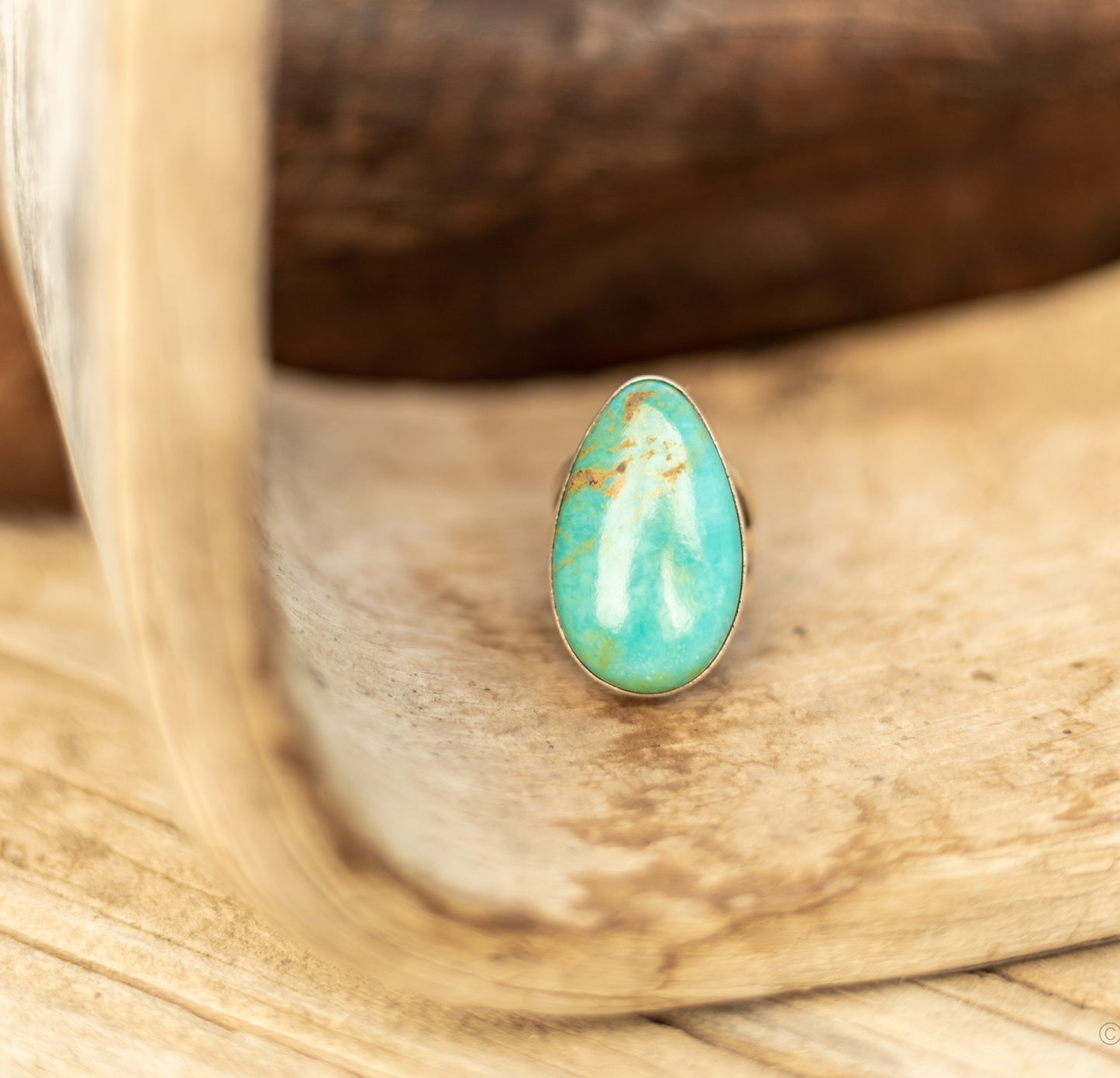 Kingman Teardrop Ring, Size 7