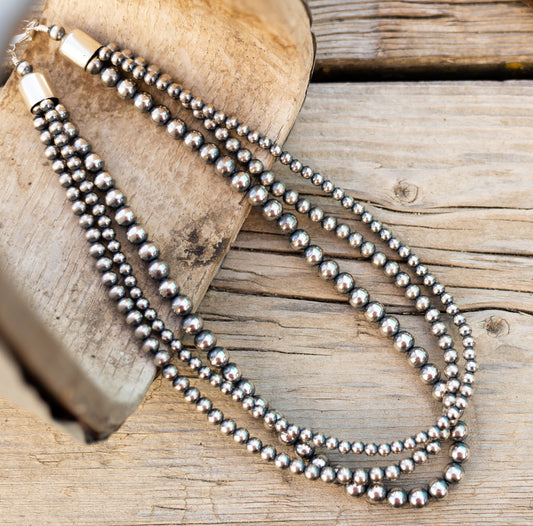 18" 5MM, 6MM and 8MM Oxidized Pearls