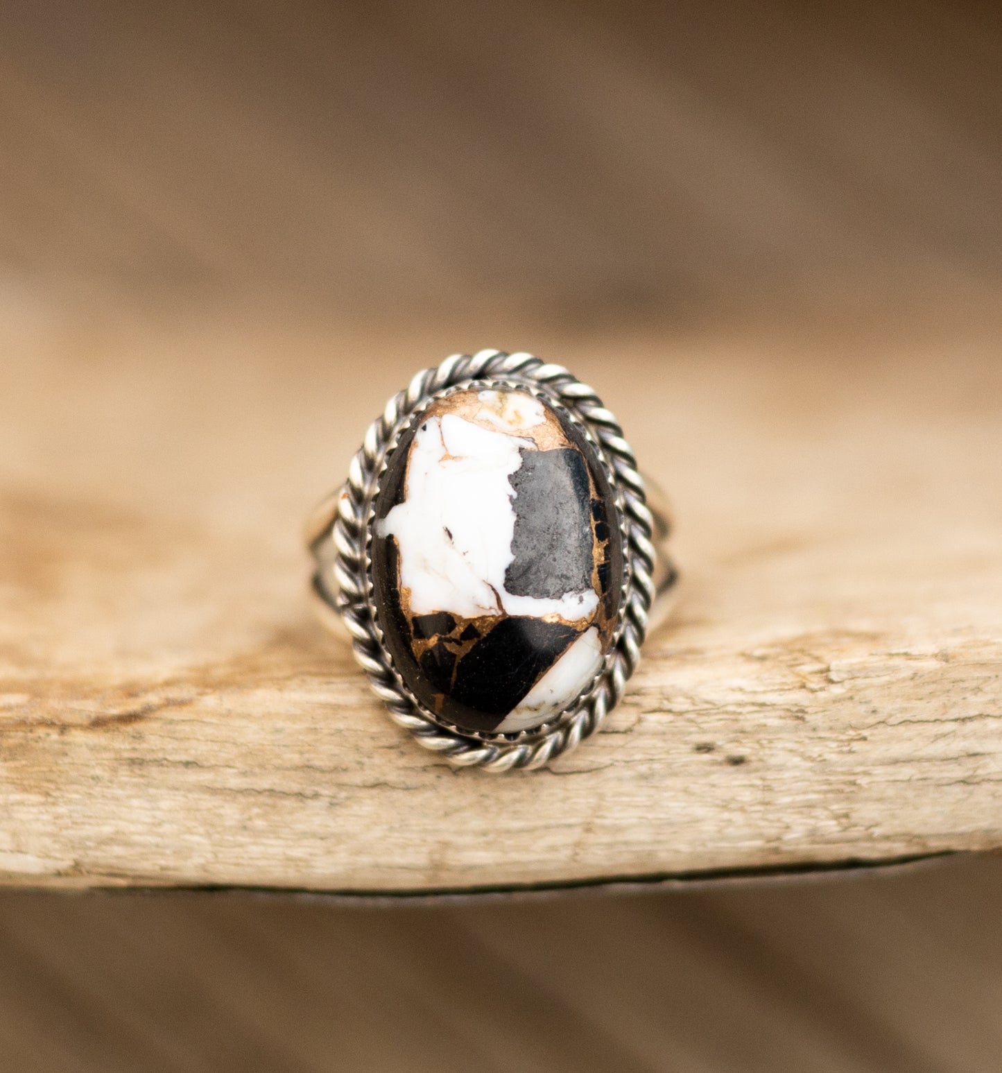 White Buffalo Bronze Rings