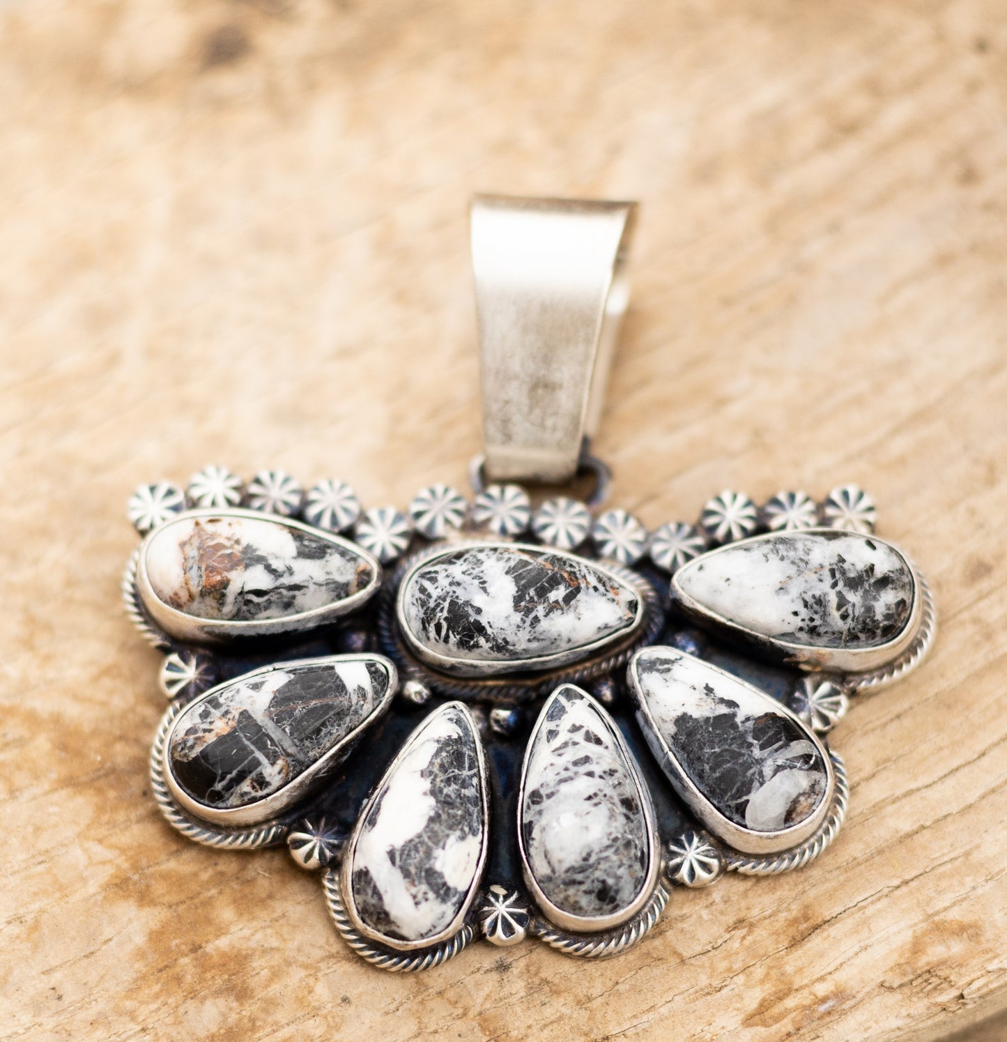 White Buffalo Half Cluster Pendant