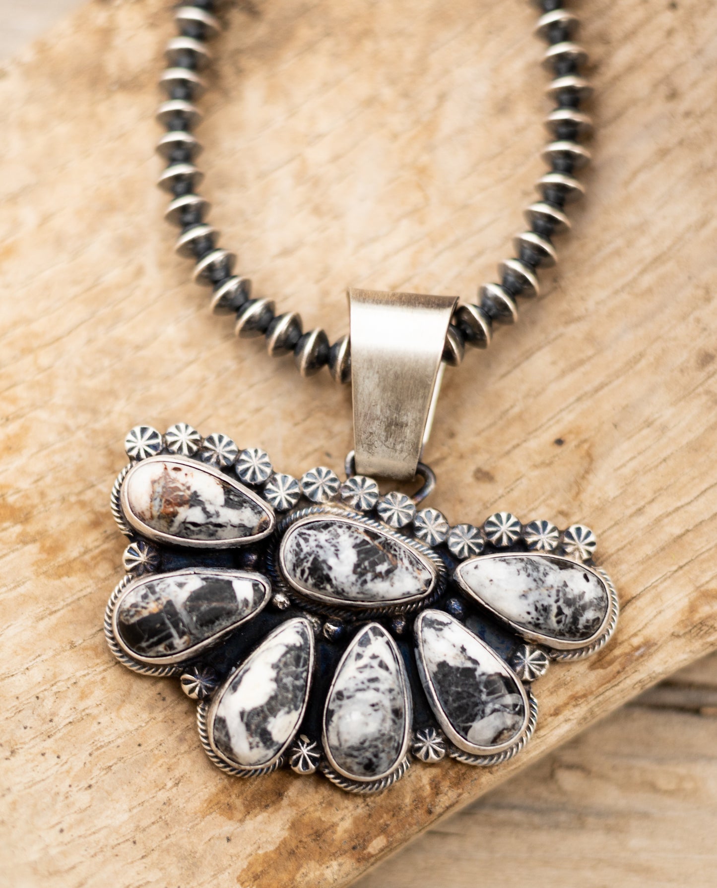 White Buffalo Half Cluster Pendant