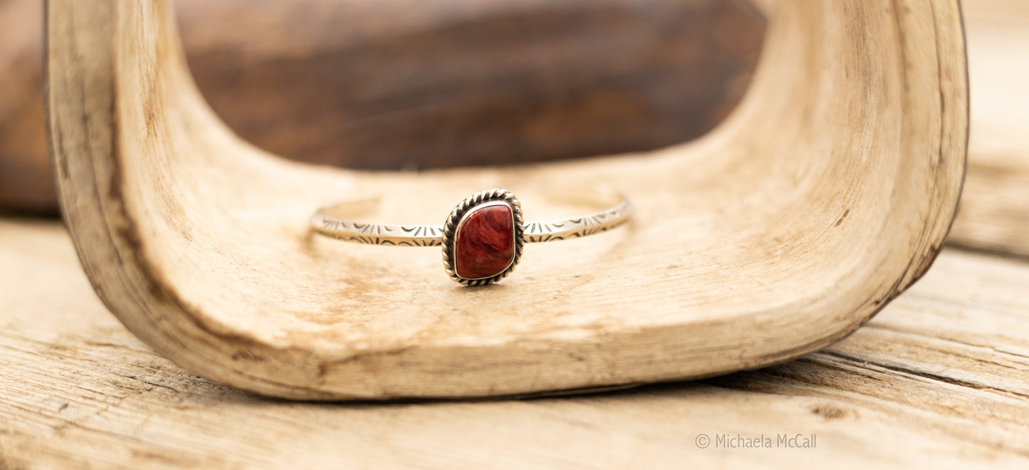 Red Spiny Dainty Bracelet