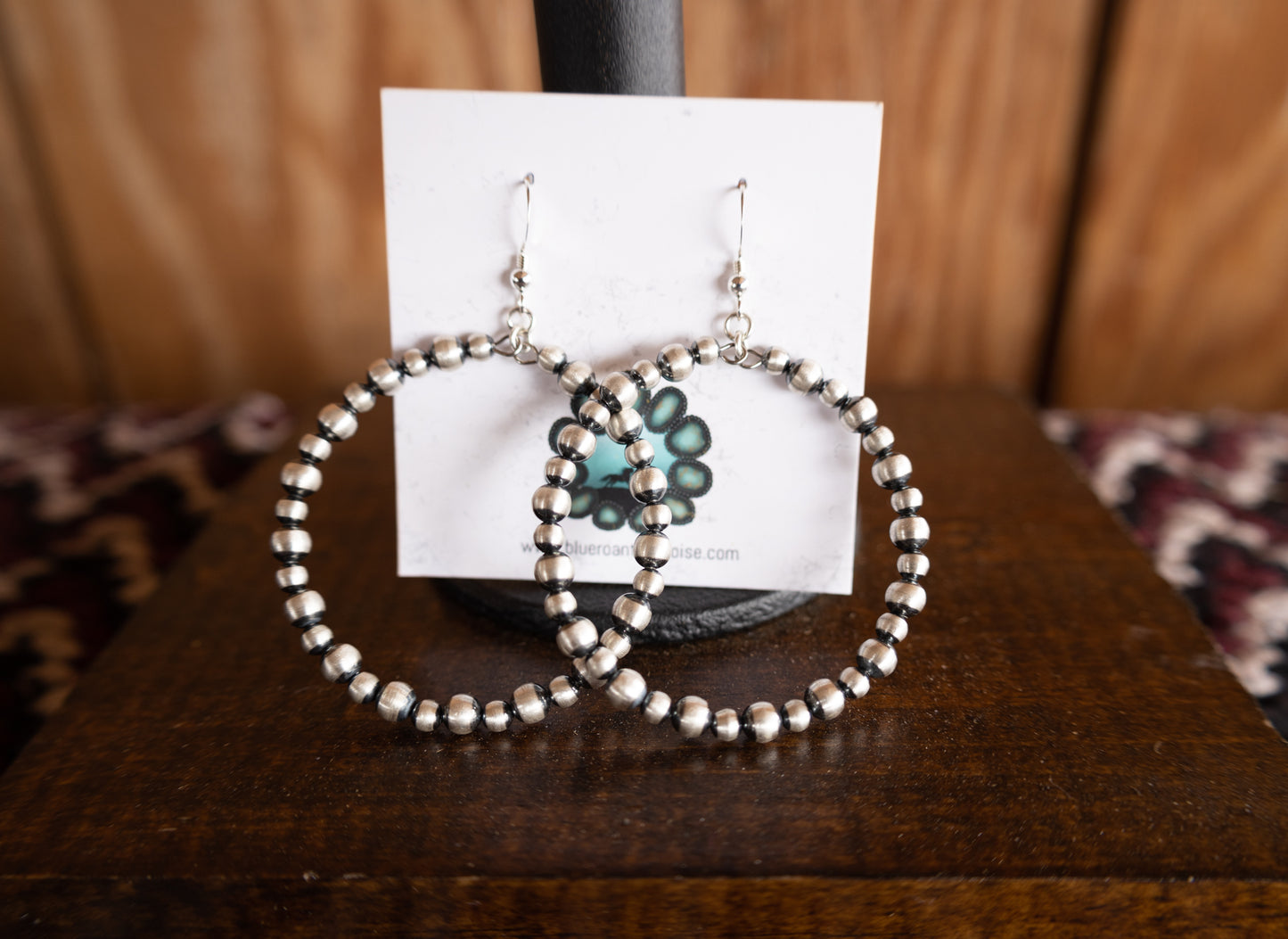 Oxidized Pearl Hoop Earrings