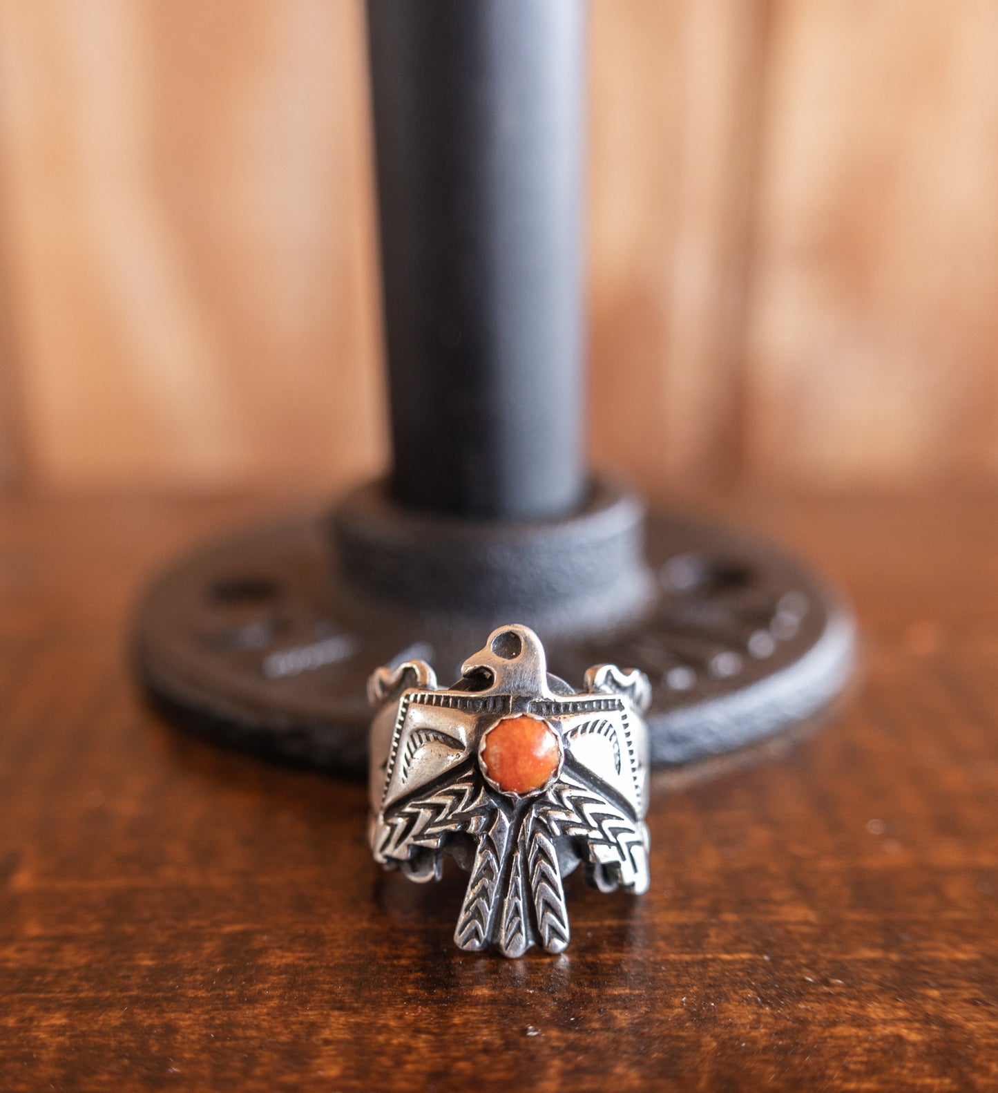 Orange Spiny Oyster Thunderbird Wrap Ring