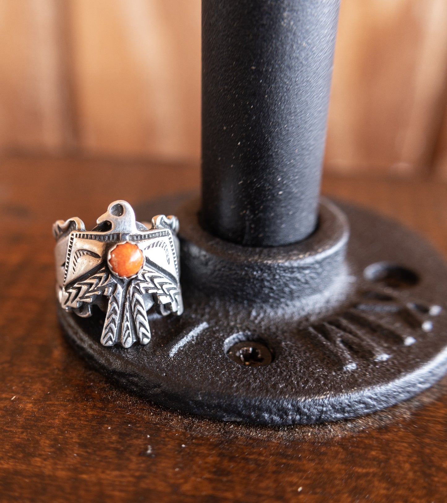 Orange Spiny Oyster Thunderbird Wrap Ring