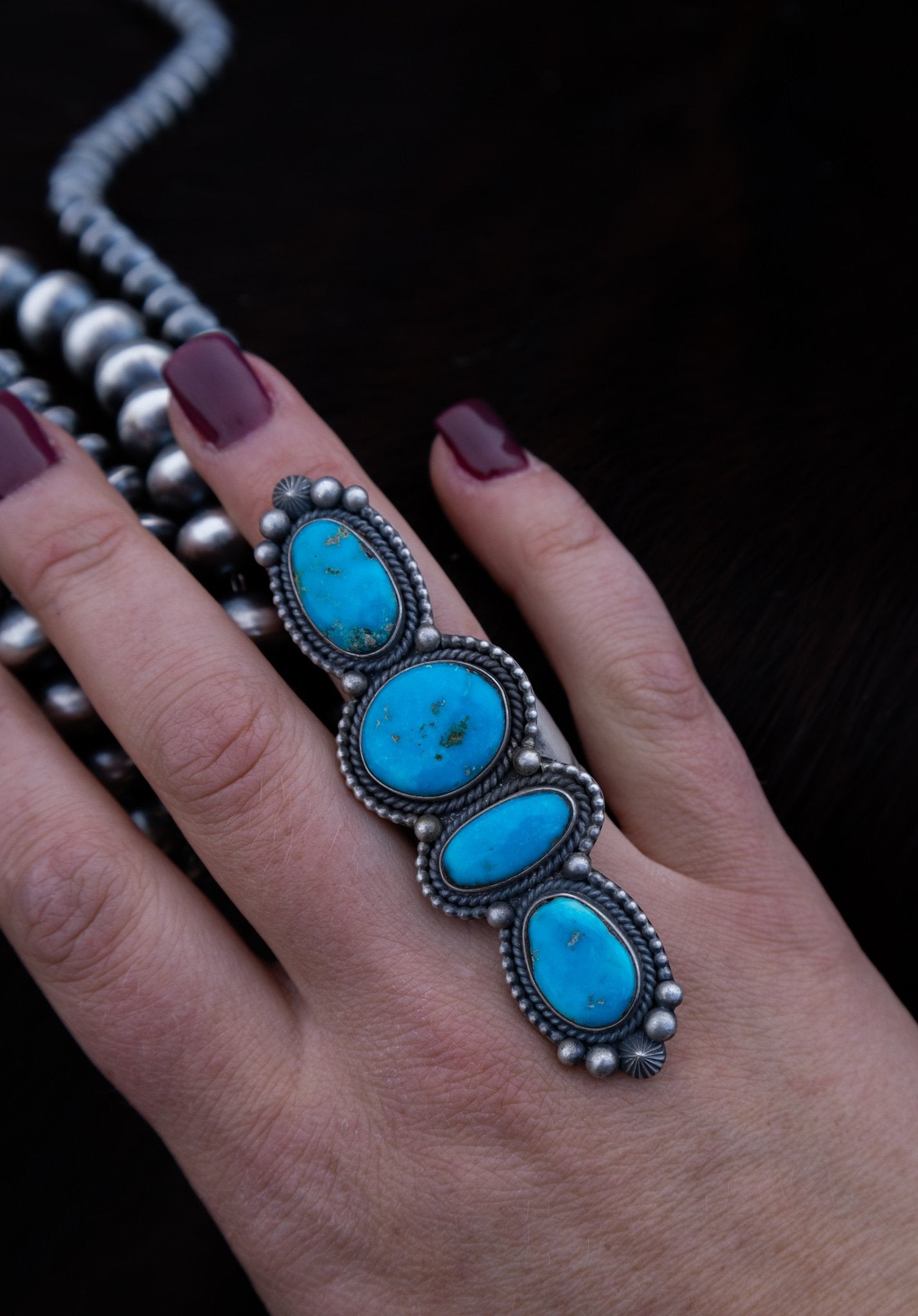 Four Stone Sonoran Blue Ring, Size 10