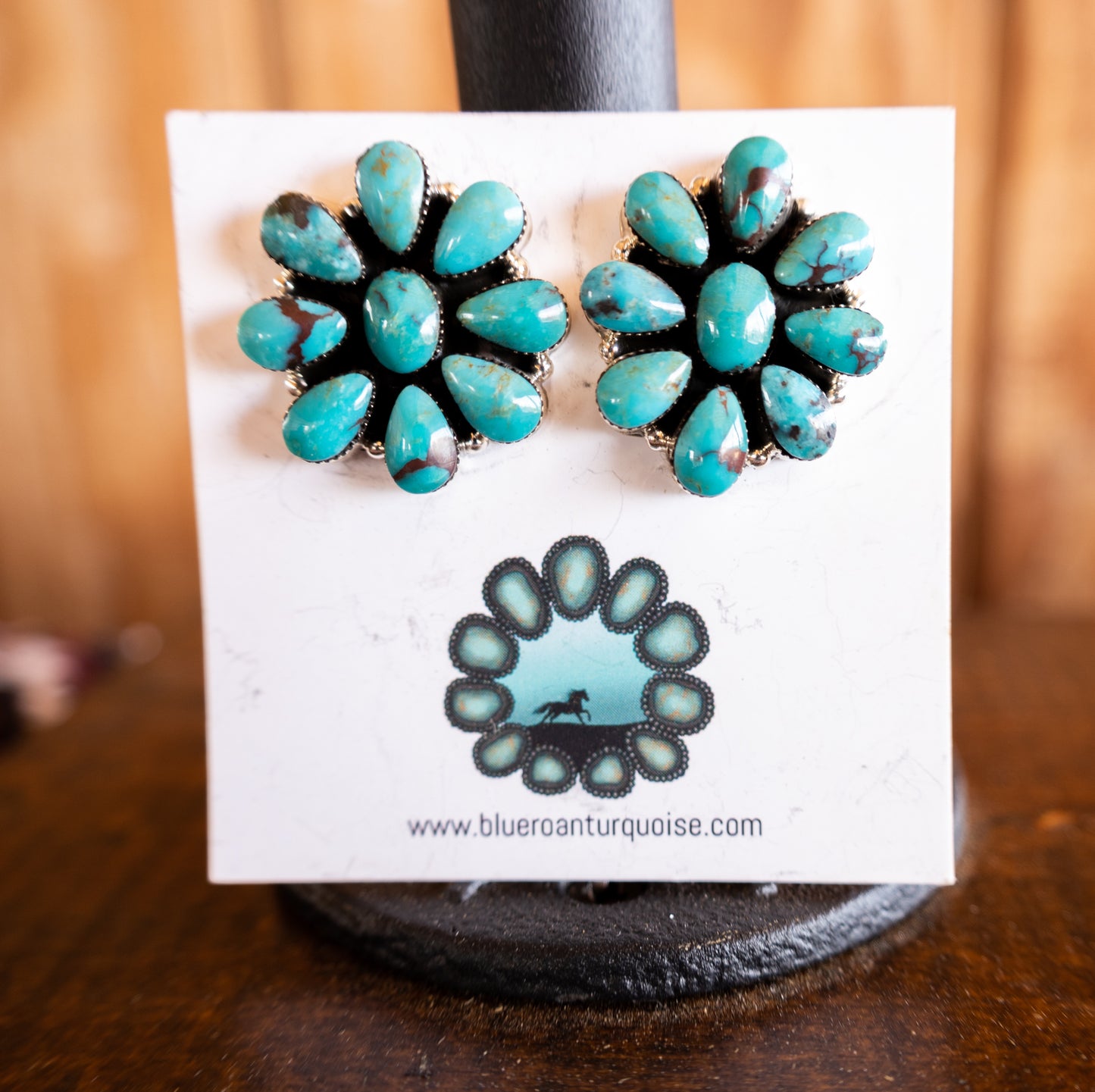 Fox Turquoise Cluster Studs