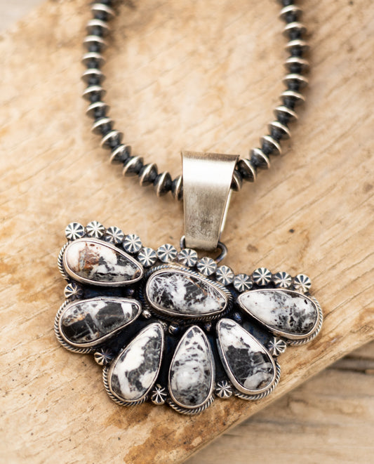 White Buffalo Half Cluster Pendant