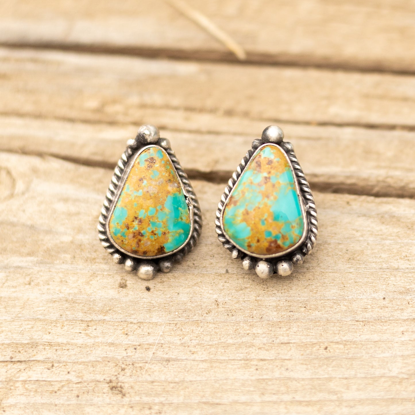Turquoise + Brown Studs