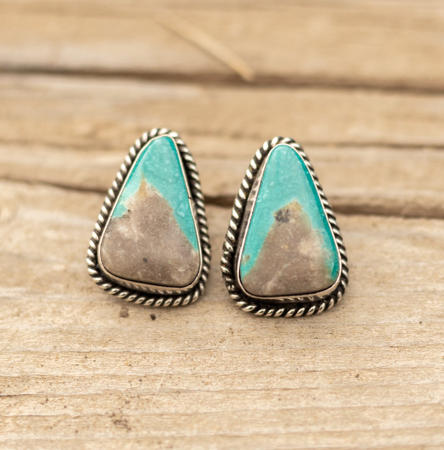 Grey Turquoise Studs