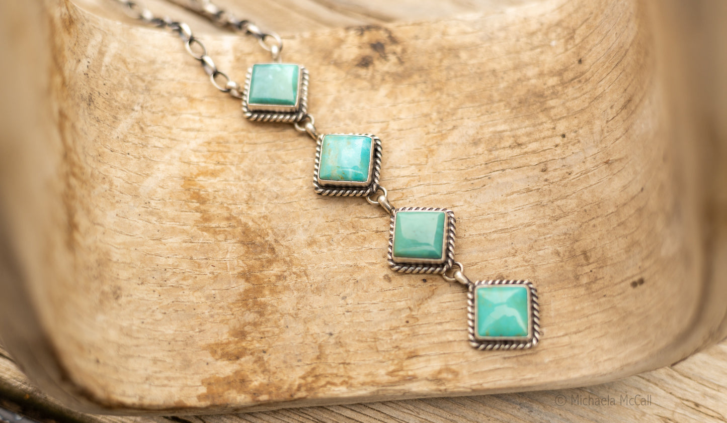 Four Stone Square Necklace