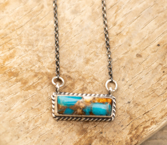 16" Mojave Turquoise Bar Necklace