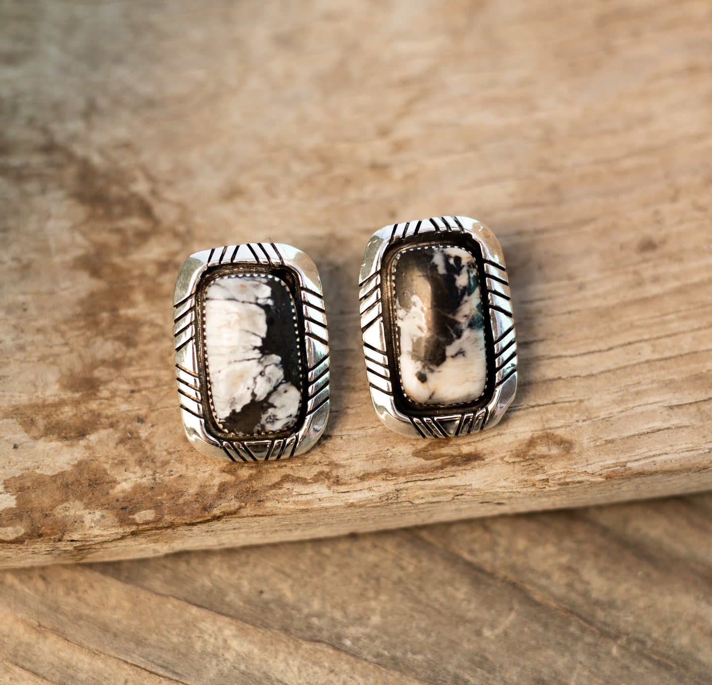 Vintage Style White Buffalo Studs