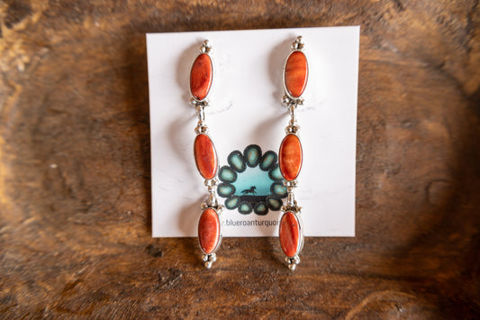 Red Spiny Oyster Oval Earrings