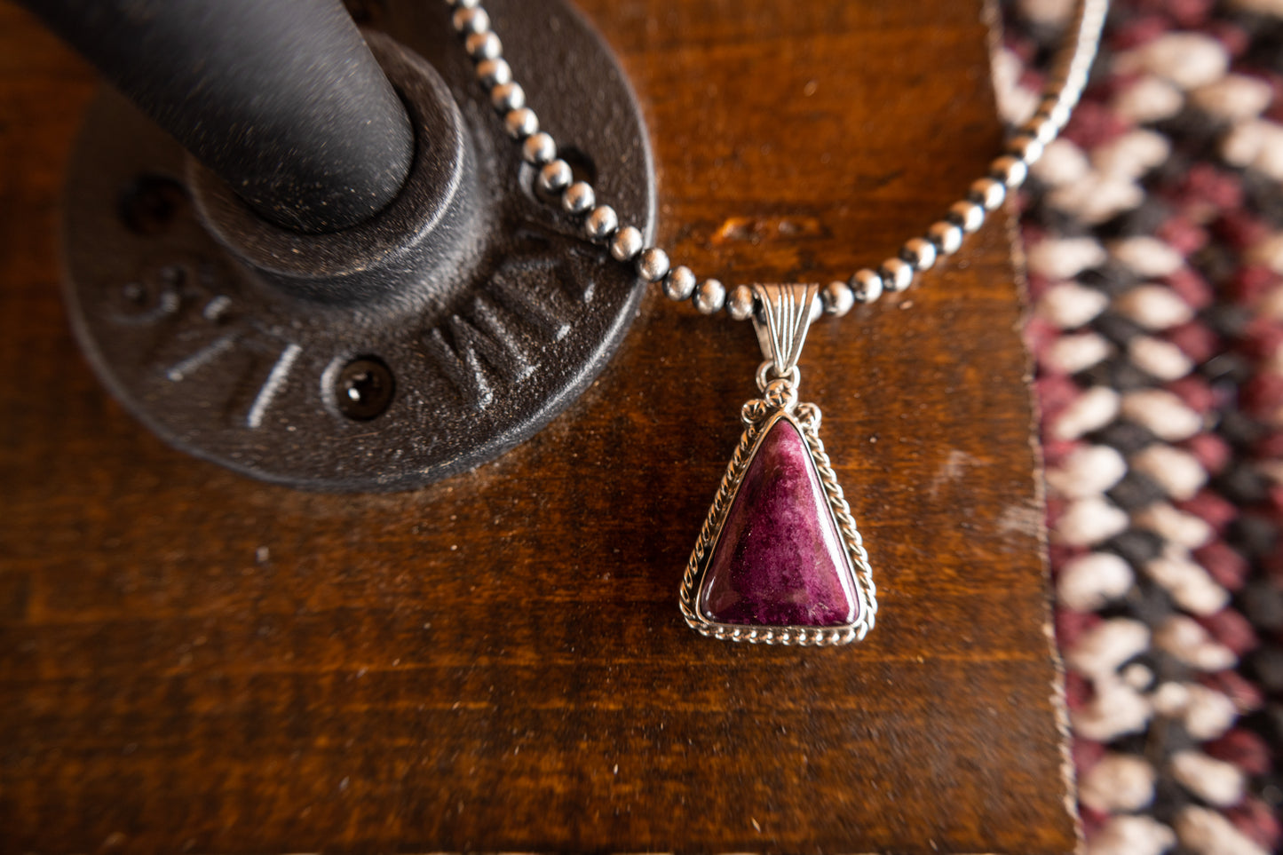 Purple Spiny Oyster Triangle Pendant