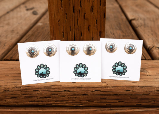 Stamped Turquoise Studs
