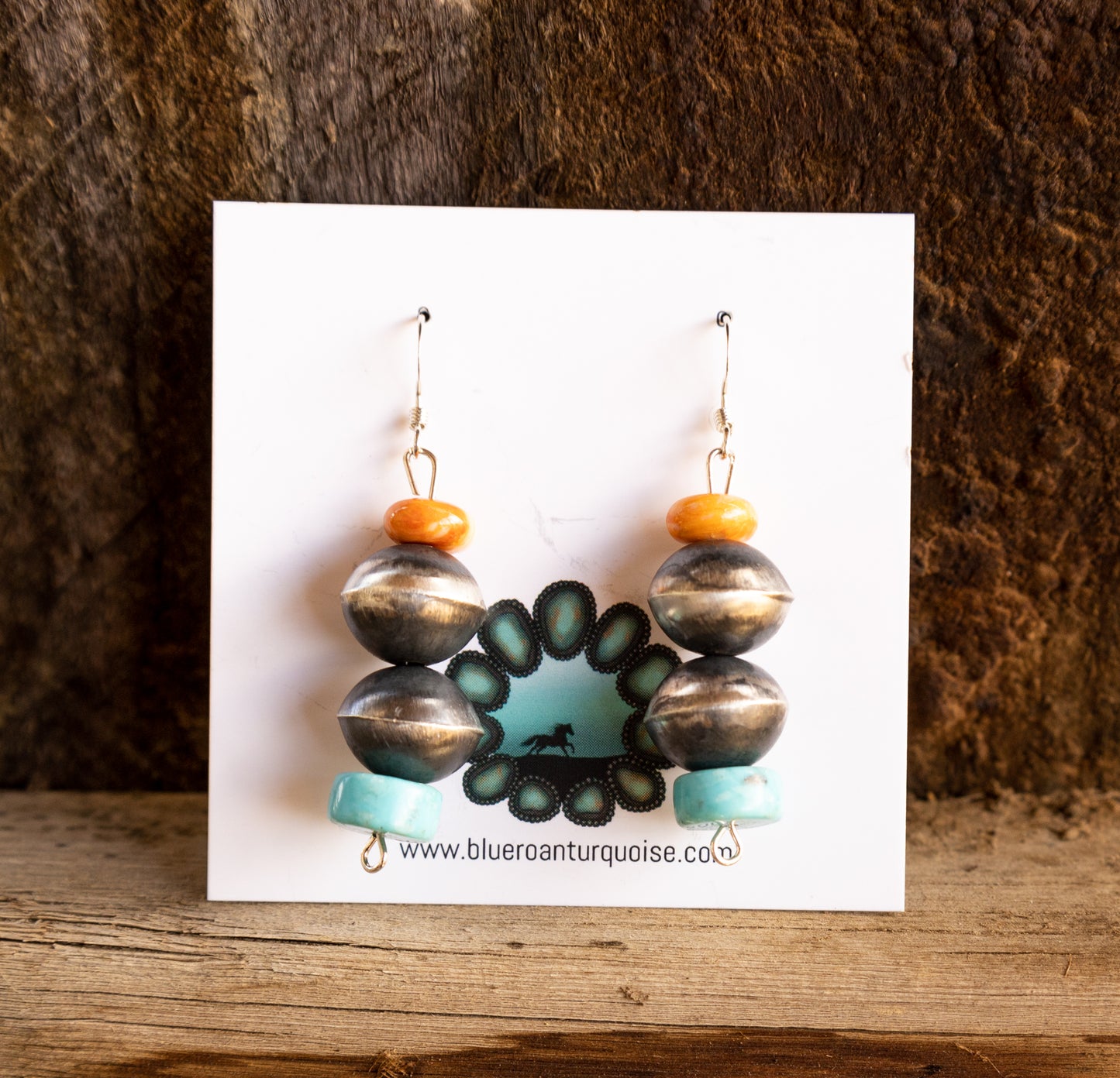 Authentic Navajo Pearl Earrings with Accent Colors